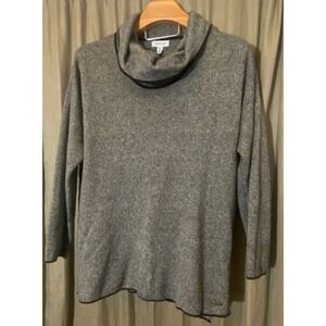 Calvin Klein Women's XL Gray Speckled Cowl Neck Long Sleeve Sweater
